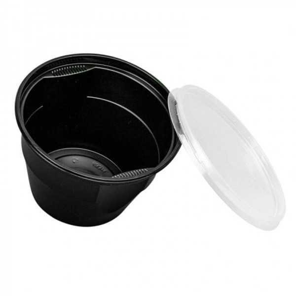 Bol supa PP, negru cu capac transparent, 680ml (450buc) Produse 285,42 lei