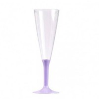 Pahare sampanie cu picior lila 150ml (100buc)