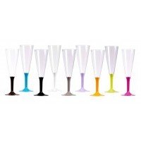 Pahare sampanie cu picior argintiu 150ml (100buc)