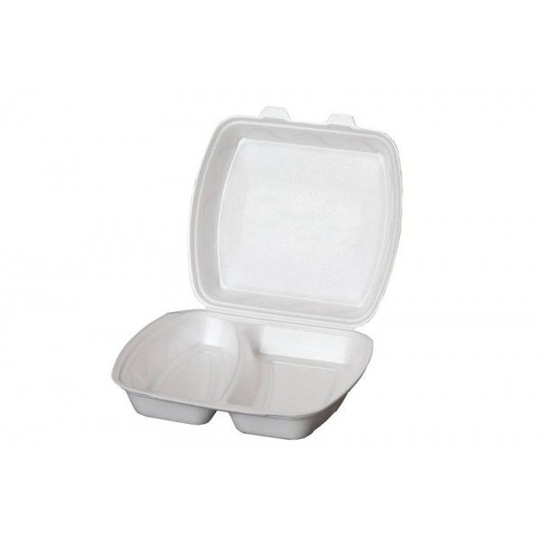 Caserole albe 2 compartimente (100buc)