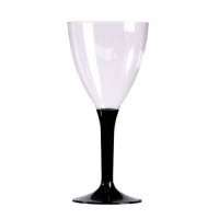 Pahare vin cu picior negru 150ml (10buc)