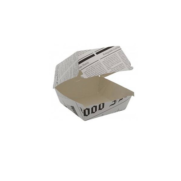 Cutii de burger, carton ziar, 12x12x8cm (50buc) Cutii burger 59,67 RON