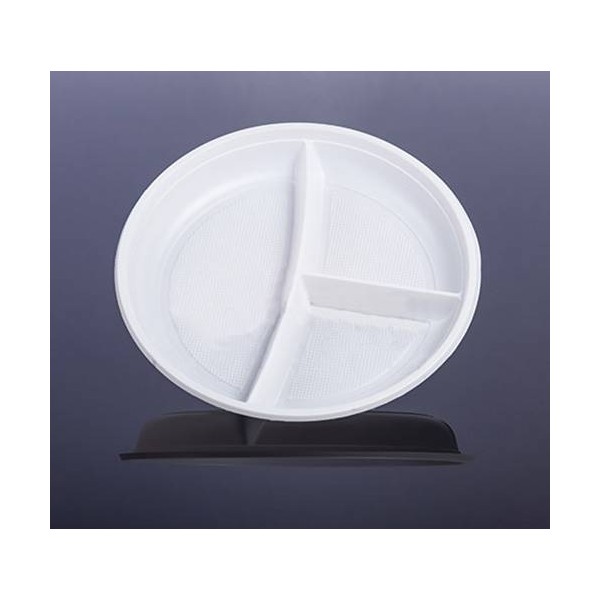 Farfurie alba, 3 comp., 7.5gr (100buc) Farfurii plastic 17,68 RON