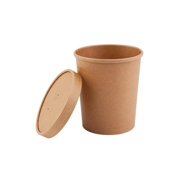 Bol supa cu capac, carton kraft, 16oz (25buc) Produse 20,49 RON
