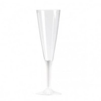 Pahare sampanie cu picior alb 150ml (100buc)