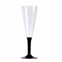 Pahare sampanie cu picior negru 150ml (100buc)