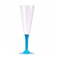 Pahare sampanie cu picior turquoise 150ml (100buc)